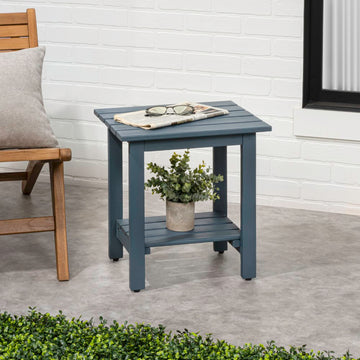 Kellie 16.1" Cottage Classic Slatted Solid Acacia Wood Indoor/Outdoor Shower Bench with Shelf